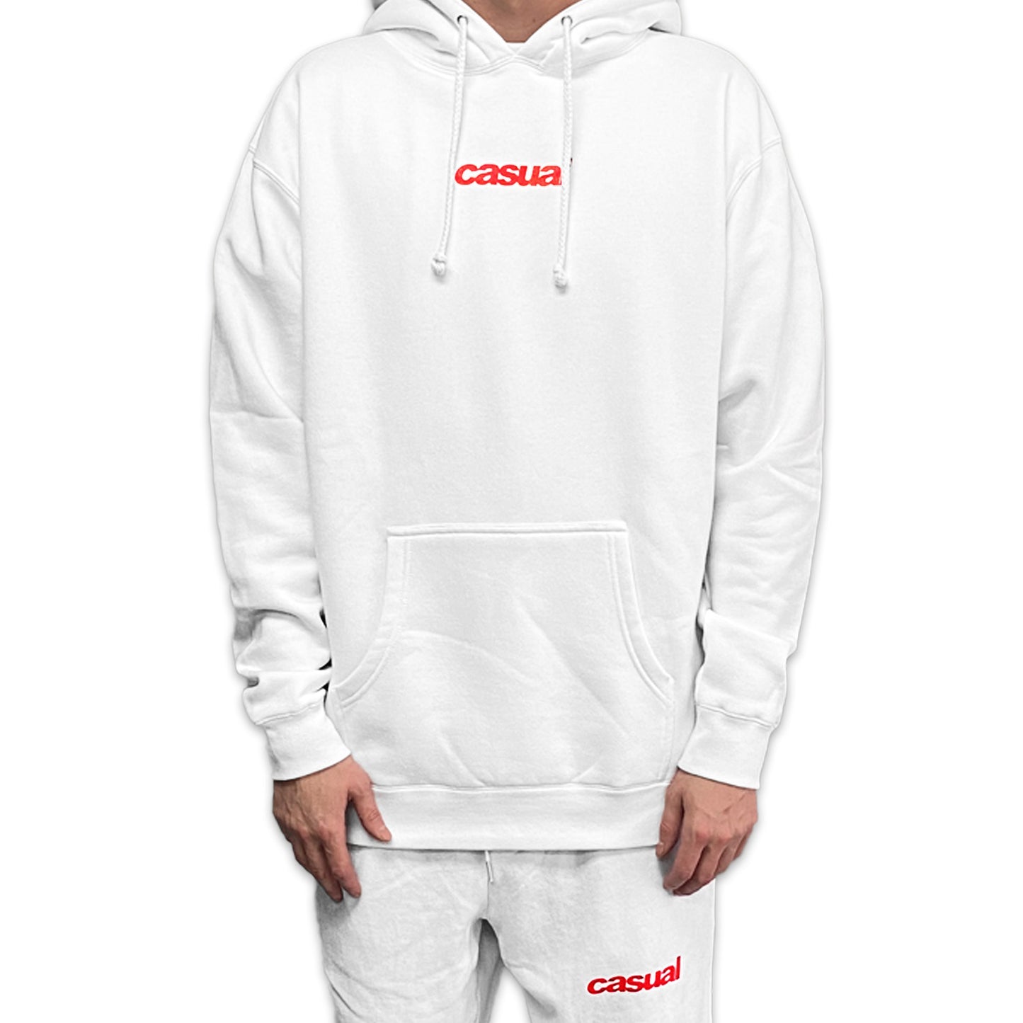 Red on White Hoodie